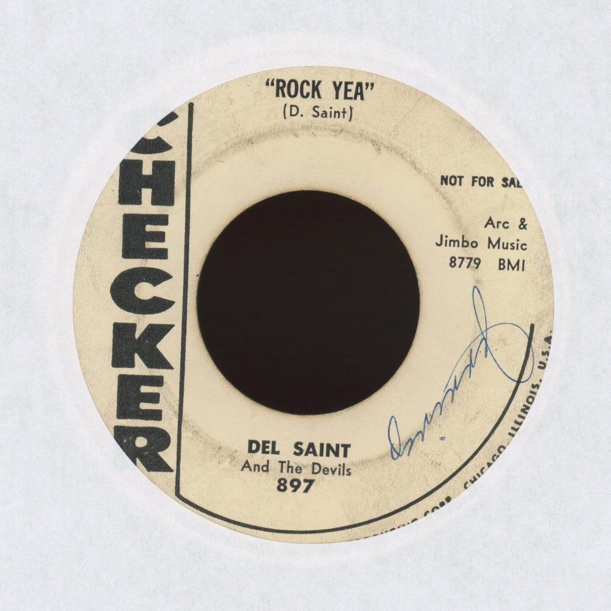 Del Saint & The Devils - Rock Yea on Checker - Promo Rockabilly 45