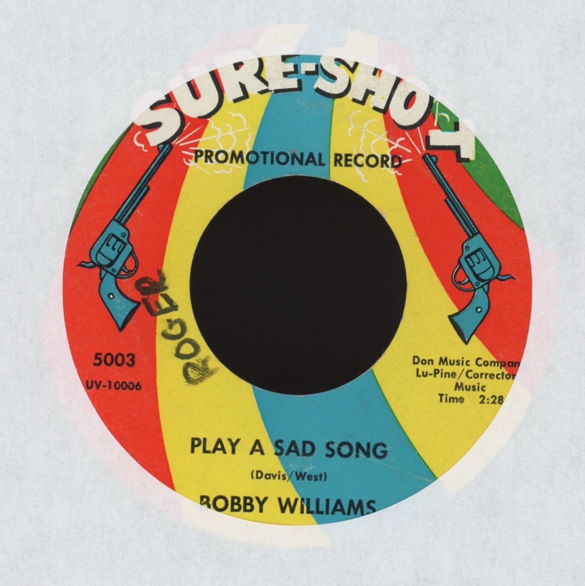 Bobby Williams - Play A Sad Song on Sure Shot Promo Northern Soul 45