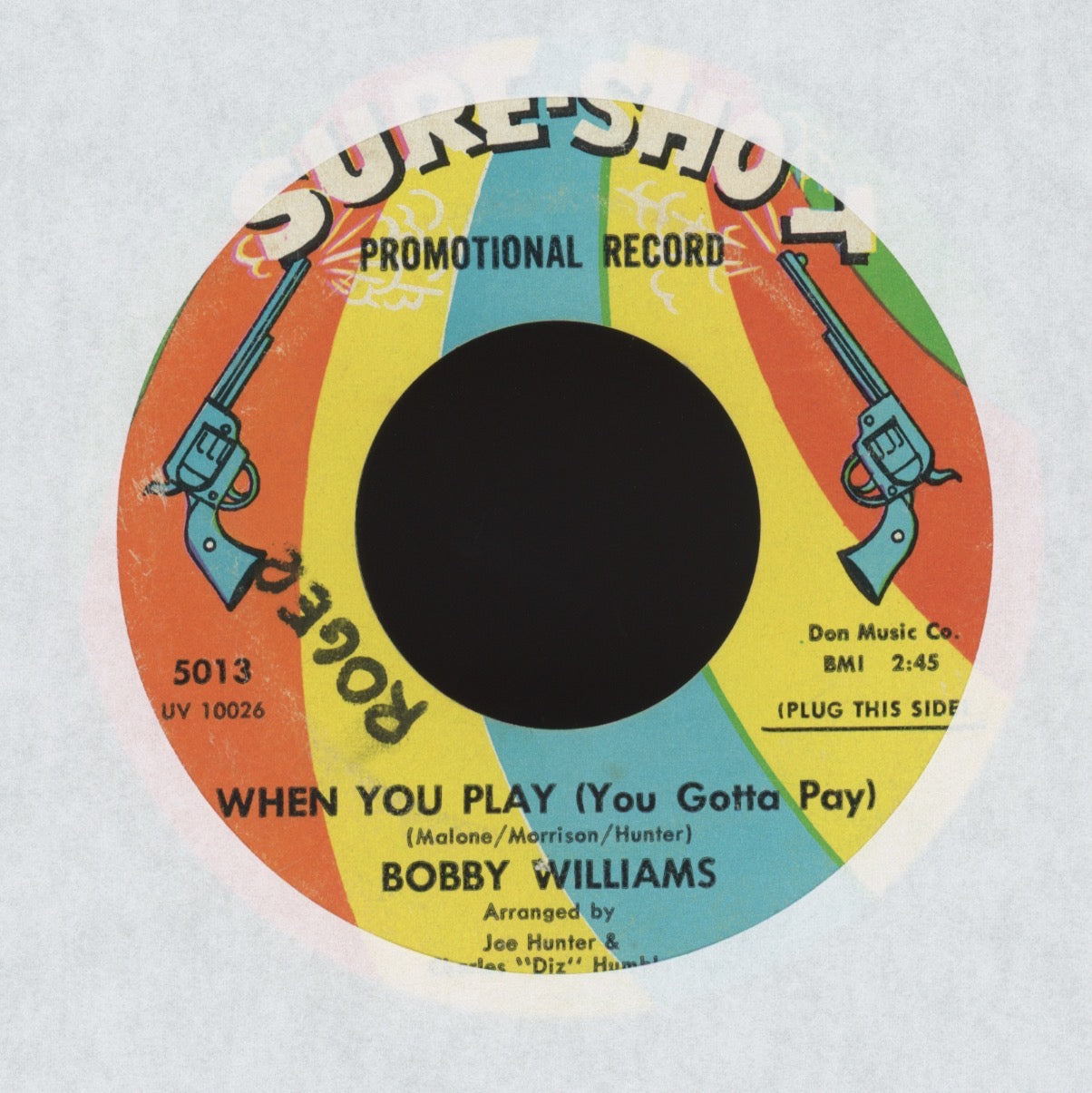 Bobby Williams - When You Play (You Gotta Pay) on Sure Shot Promo Northern Soul 45
