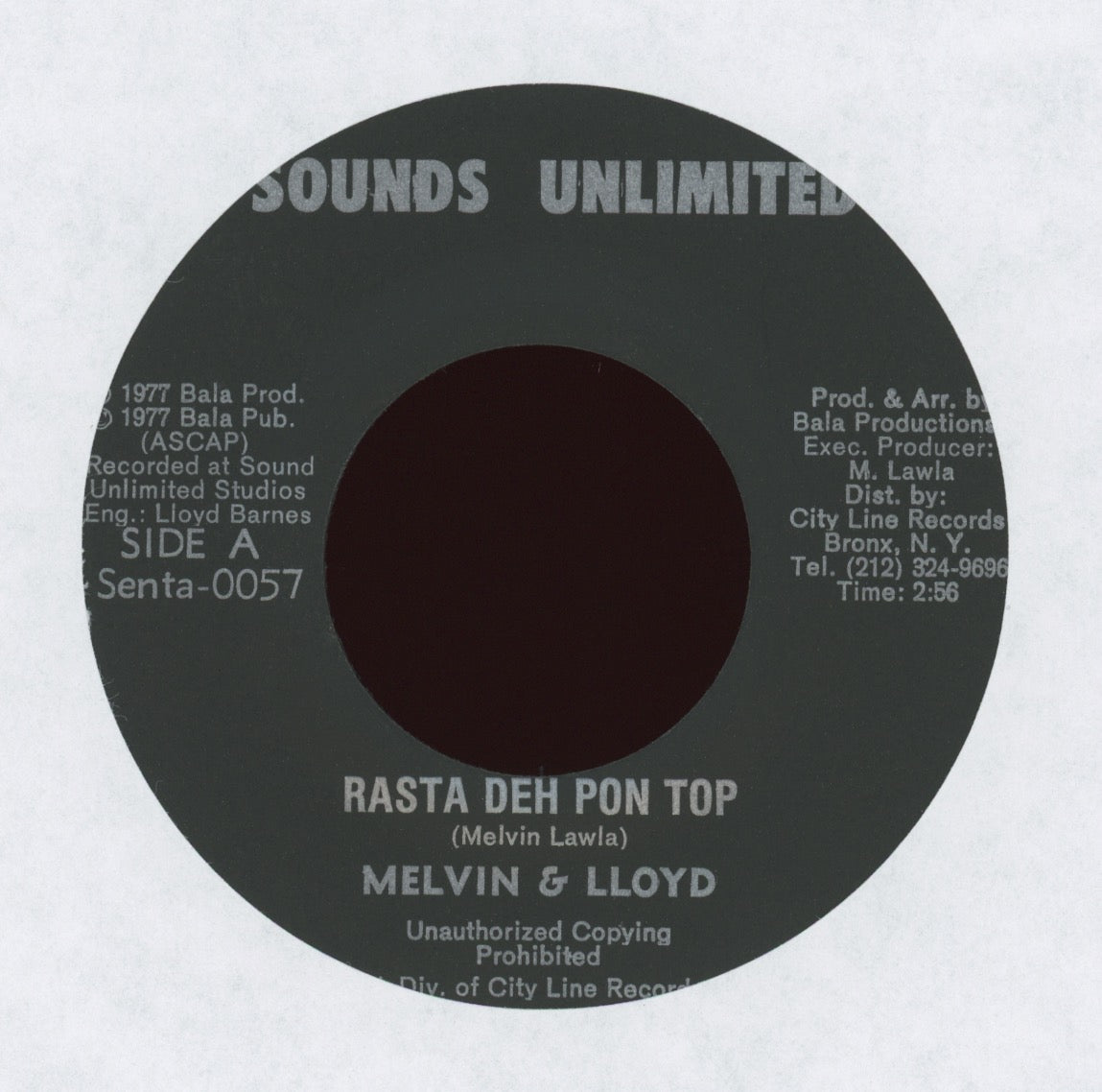 Melvin And Lloyd - Rasta Deh Pon Top on Sounds Unlimited