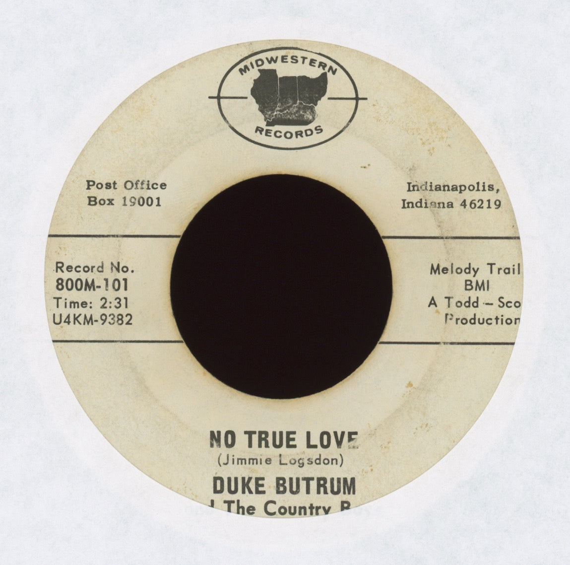 Duke Butrum And The Country Boys - No True Love on Midwestern