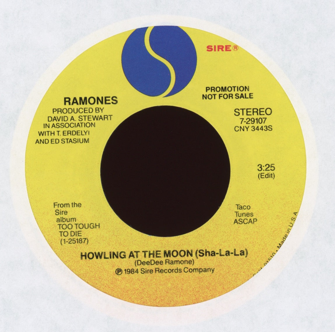 Ramones - Howling At The Moon (Sha-La-La) on Sire Promo