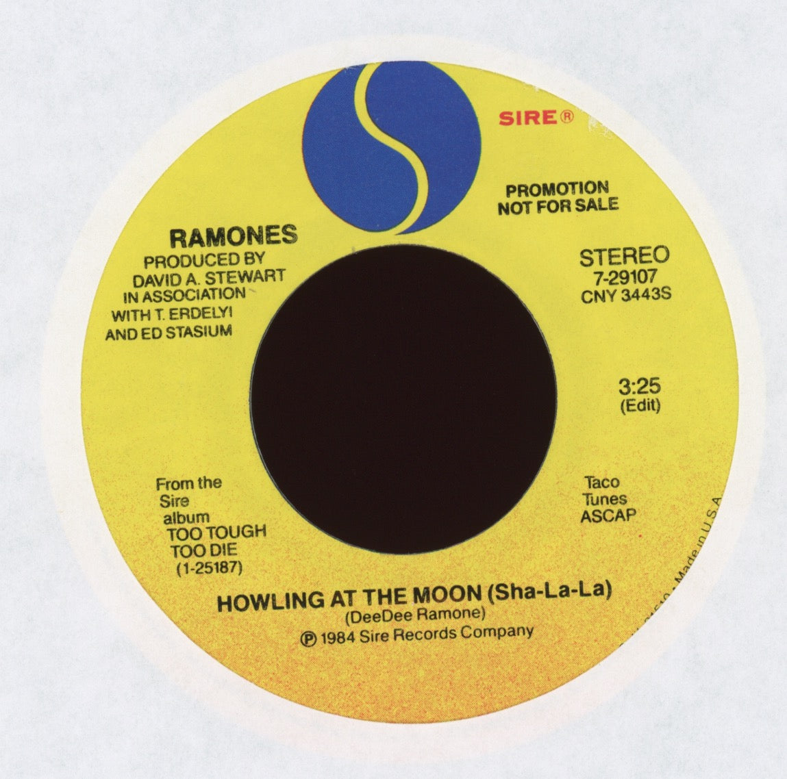 Ramones - Howling At The Moon (Sha-La-La) on Sire Promo