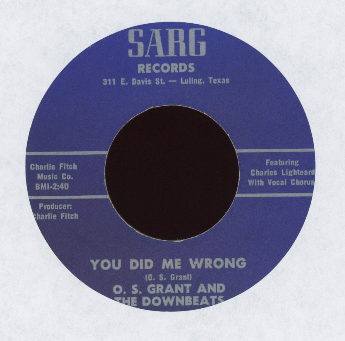 O. S. Grant - You Did Me Wrong on Sarg Second Press