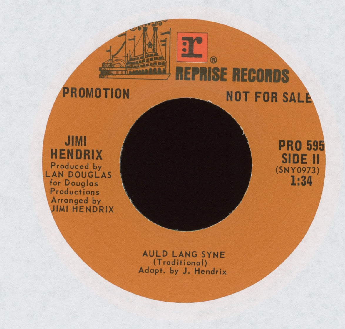 Jimi Hendrix - Medley: The Little Drummer Boy / Silent Night / Auld Lang Syne on Reprise Promo w/ Pic Sleeve