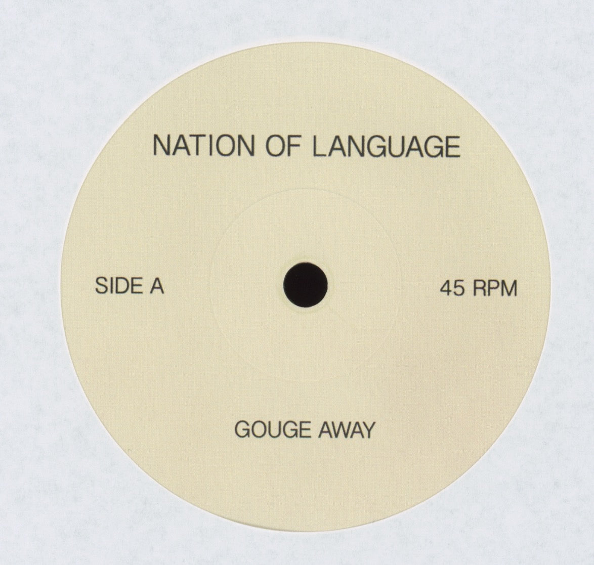 Nation Of Language - Gouge Away / One More Try 7" With Picture Sleeve