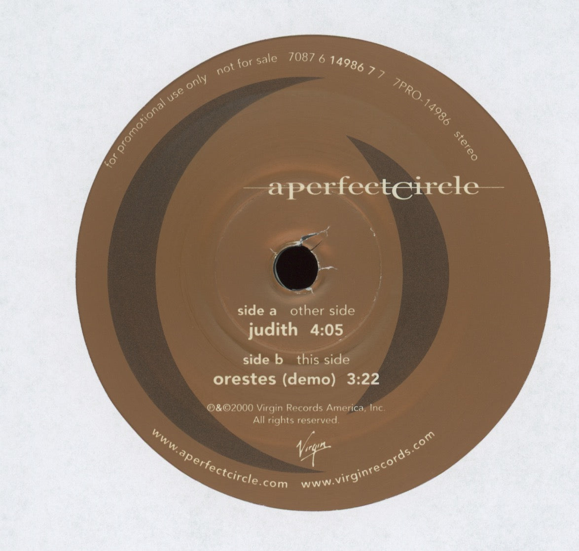 A Perfect Circle - Judith on Virgin Promo With Picture Sleeve