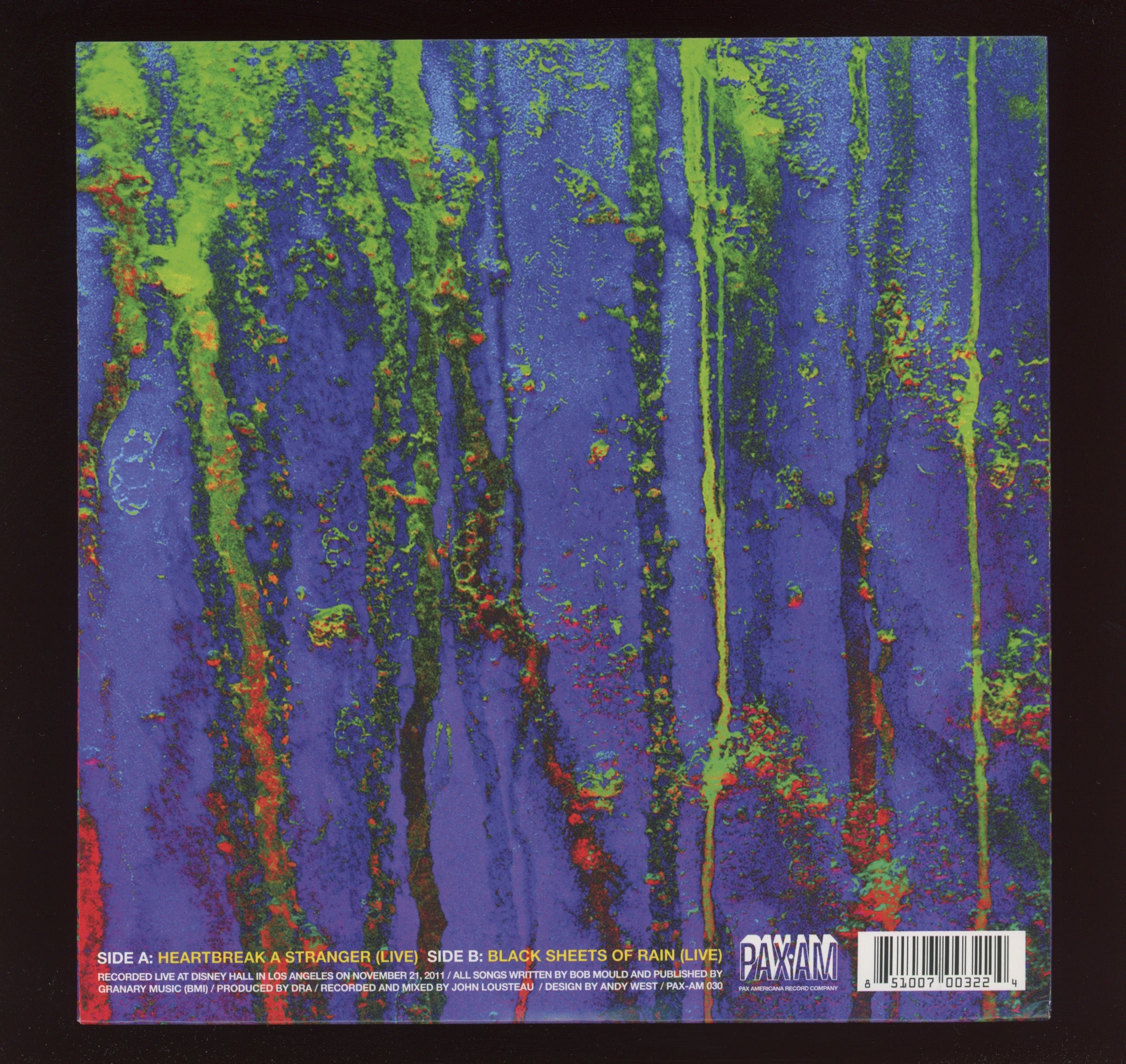Ryan Adams - Heartbreak A Stranger / Black Sheets Of Rain on Pax Am RSD 2012 Ltd Blue 7"