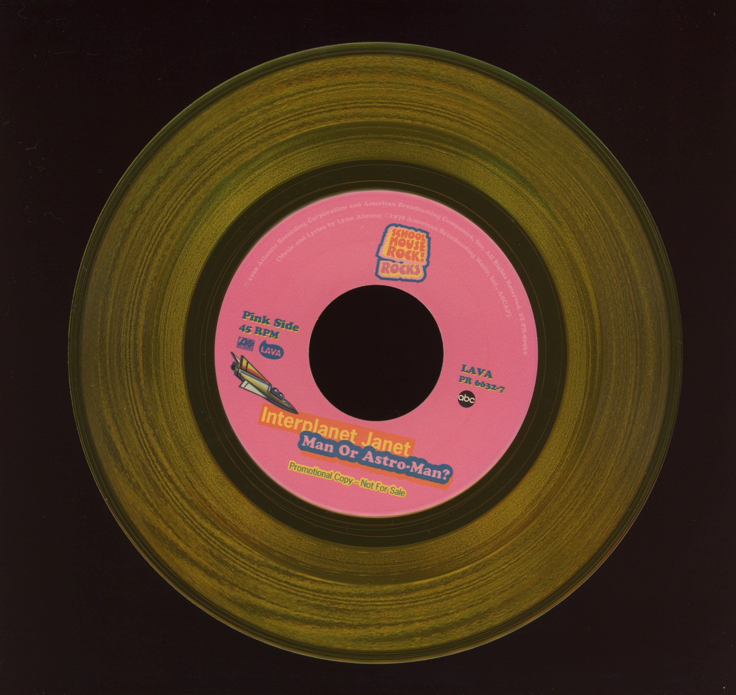 Pavement / Man or Asto-Man - School House Rock! Rocks on Lava Orange Promo 45 With Picture Sleeve