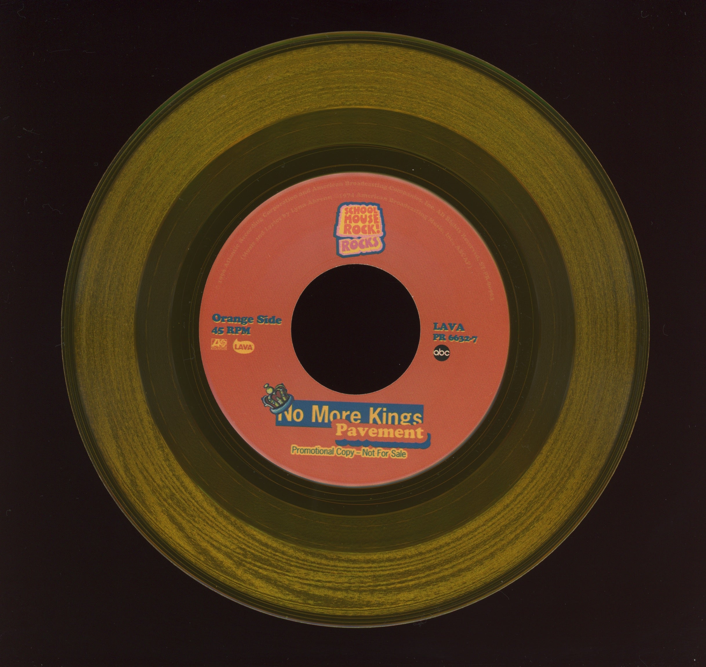 Pavement / Man or Asto-Man - School House Rock! Rocks on Lava Orange Promo 45 With Picture Sleeve