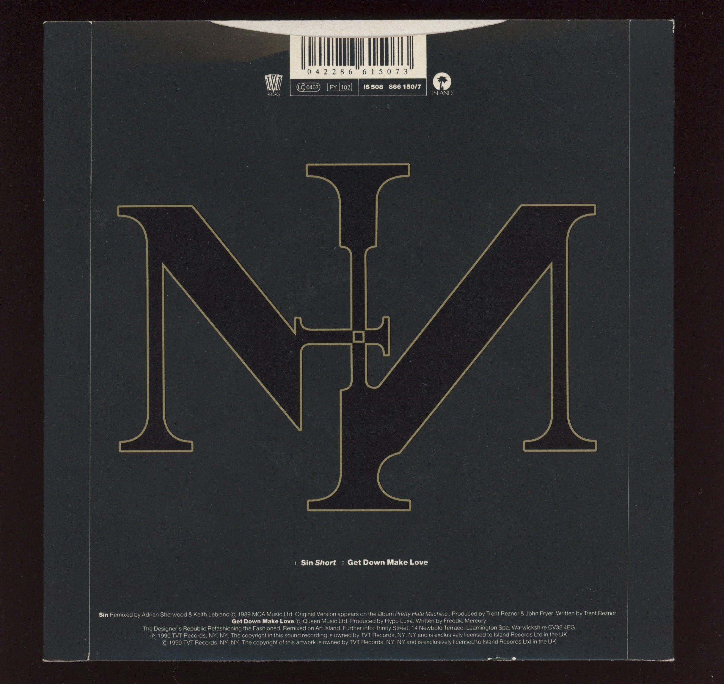 Nine Inch Nails - Sin on Island TVT 7" With Picture Sleeve