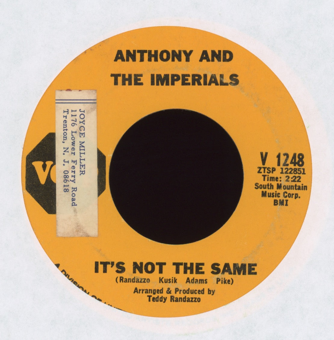 Little Anthony & The Imperials - It's Not The Same on Veep