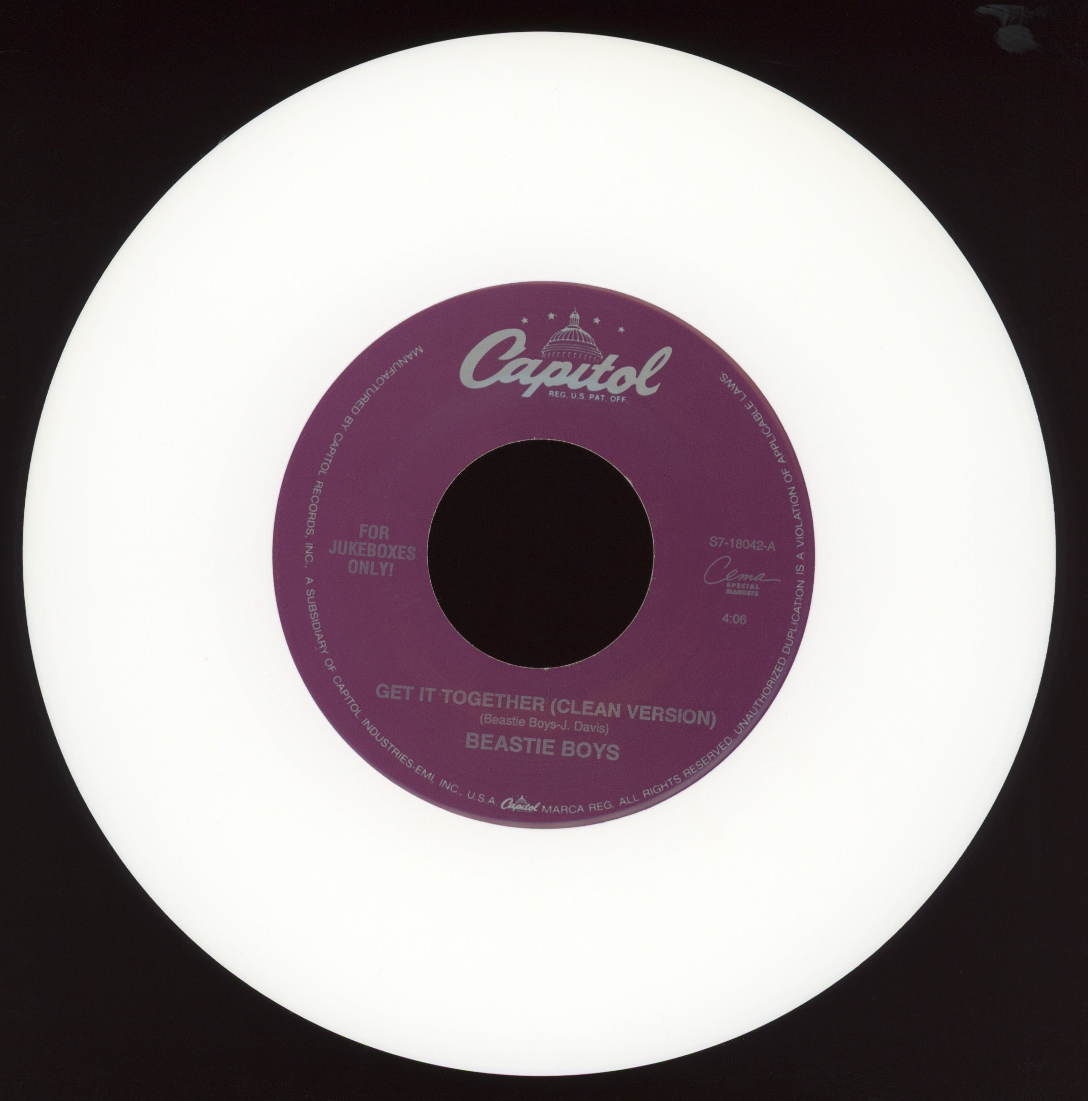 Beastie Boys - Get It Together on Capitol White Vinyl Jukebox Only