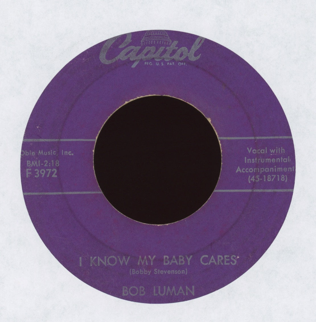 Bob Luman - I Know My Baby Cares on Capitol