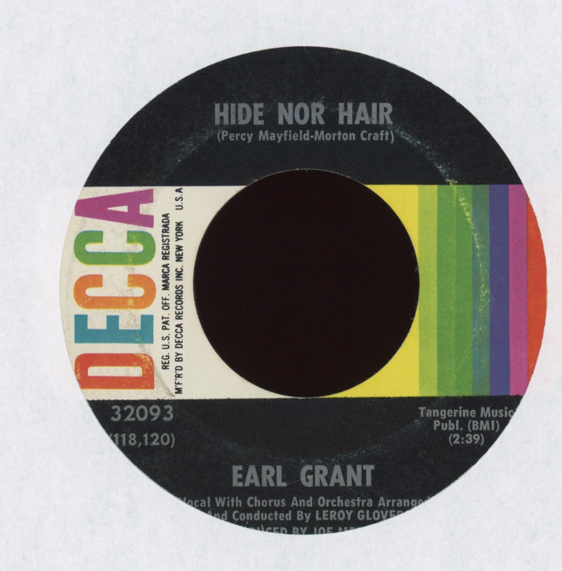 Earl Grant - Hide Nor Hair on Decca
