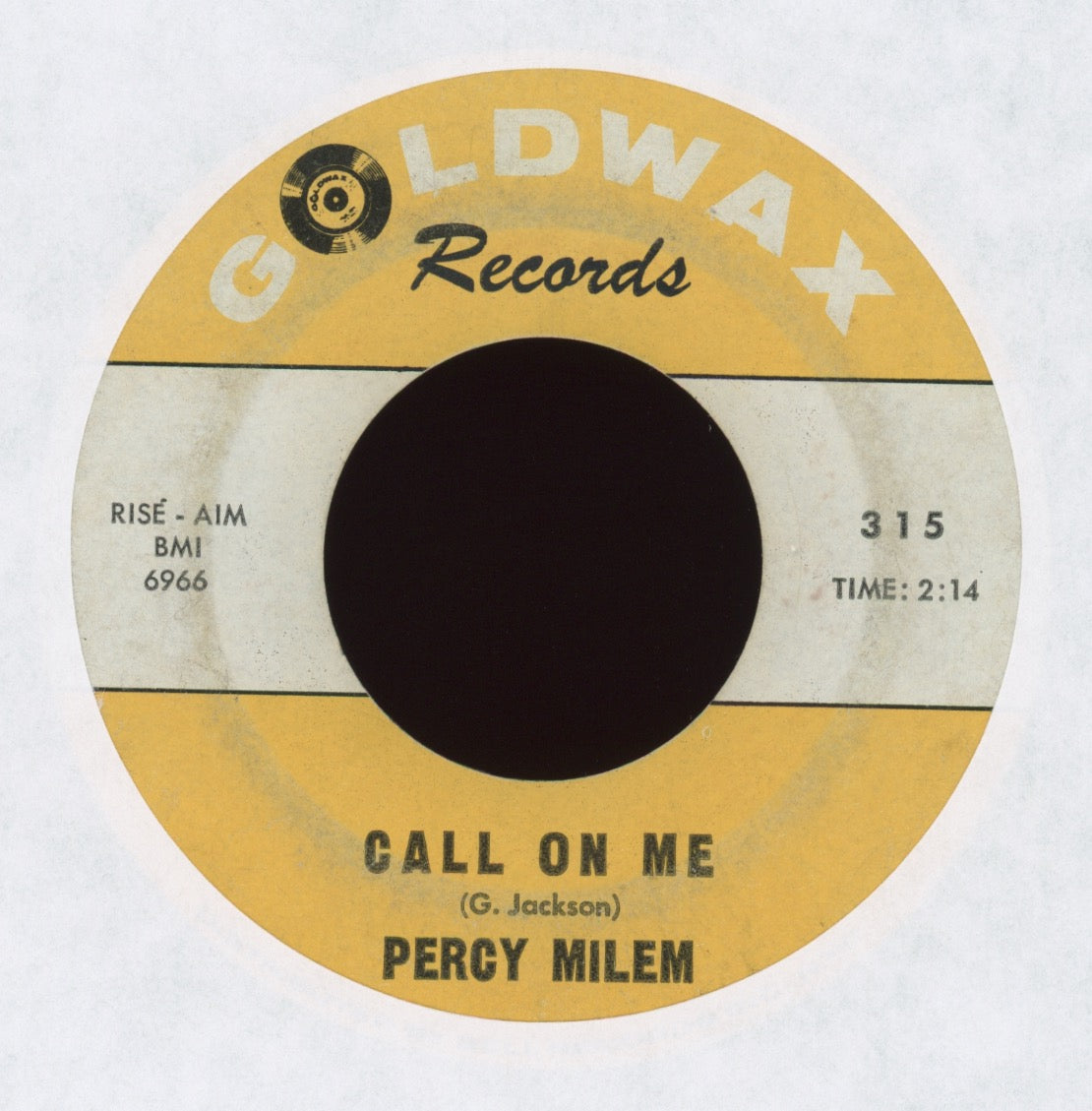 Percy Milem - Call On Me on Goldwax
