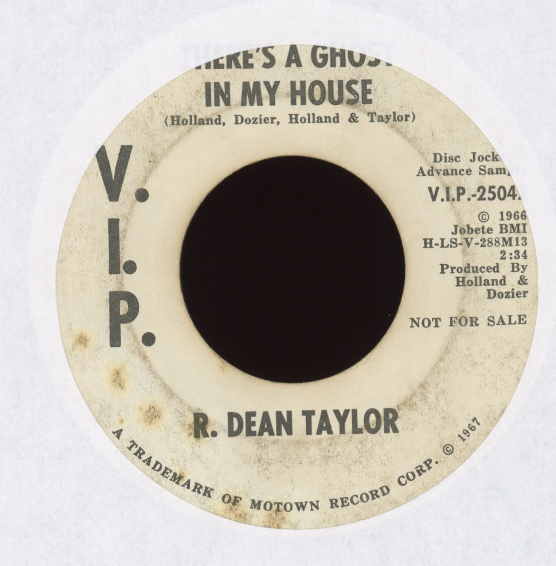 R. Dean Taylor - There's A Ghost In My House on V.I.P. Promo