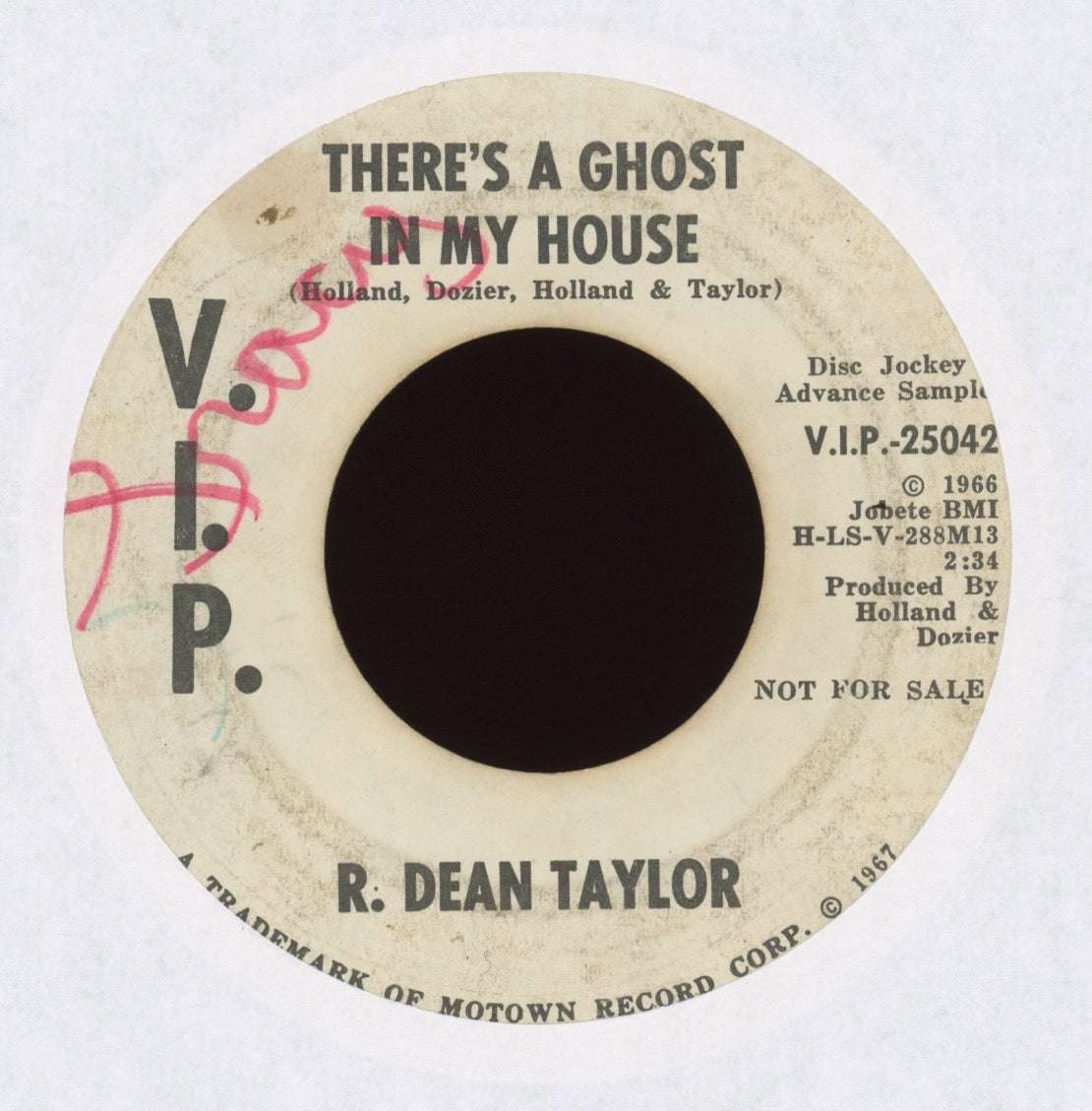 R. Dean Taylor - There's A Ghost In My House on V.I.P. Promo