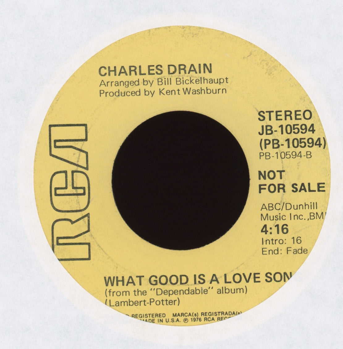 Charles Drain - I'm Gonna Stay on RCA Promo