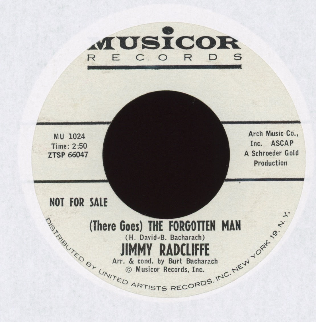 Jimmy Radcliffe - (There Goes) The Forgotten Man on Musicor Promo
