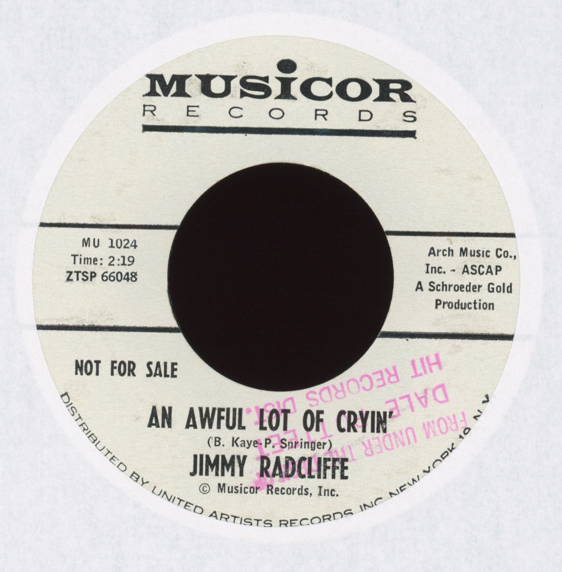 Jimmy Radcliffe - (There Goes) The Forgotten Man on Musicor Promo