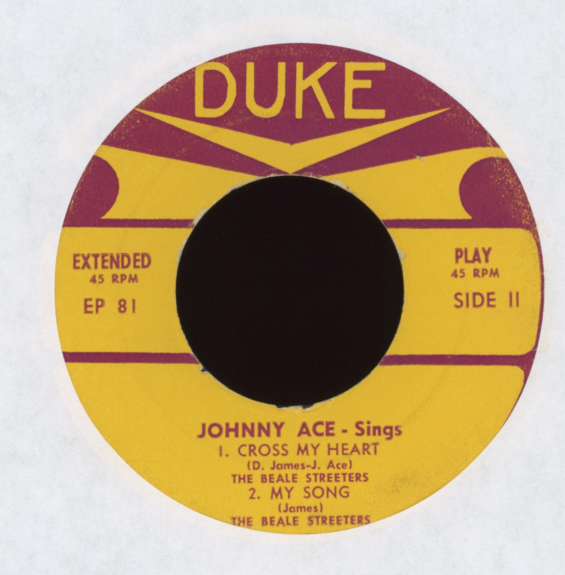 Johnny Ace - Sings on Duke EP-81 With Cover