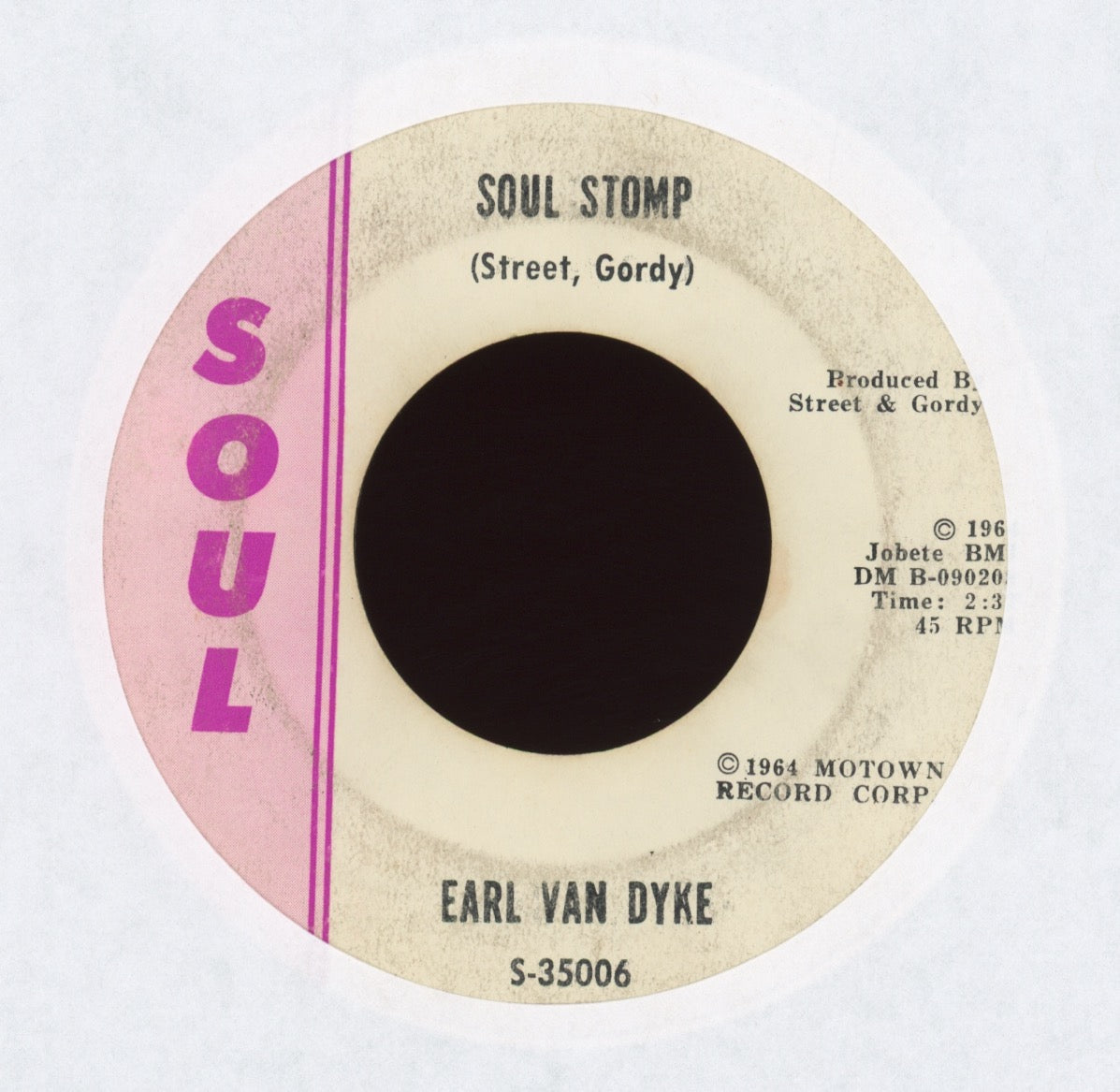 Earl Van Dyke - Soul Stomp on SOUL Instro R&B 45