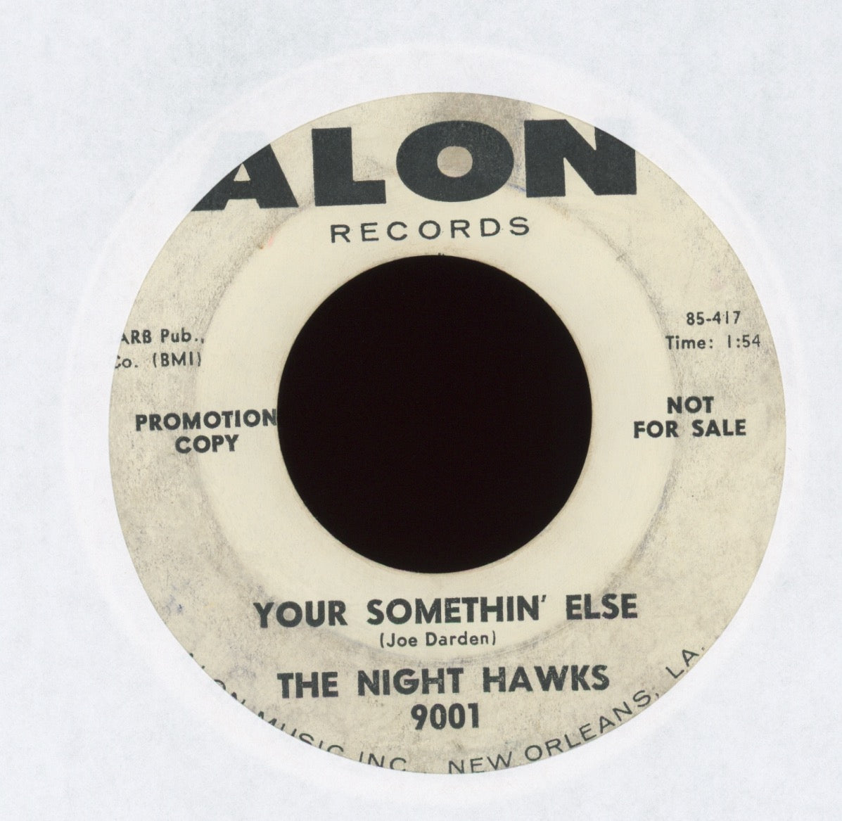 Big Boe & The Night Hawks - Rockin' Hawk on Alon Promo R&B 45