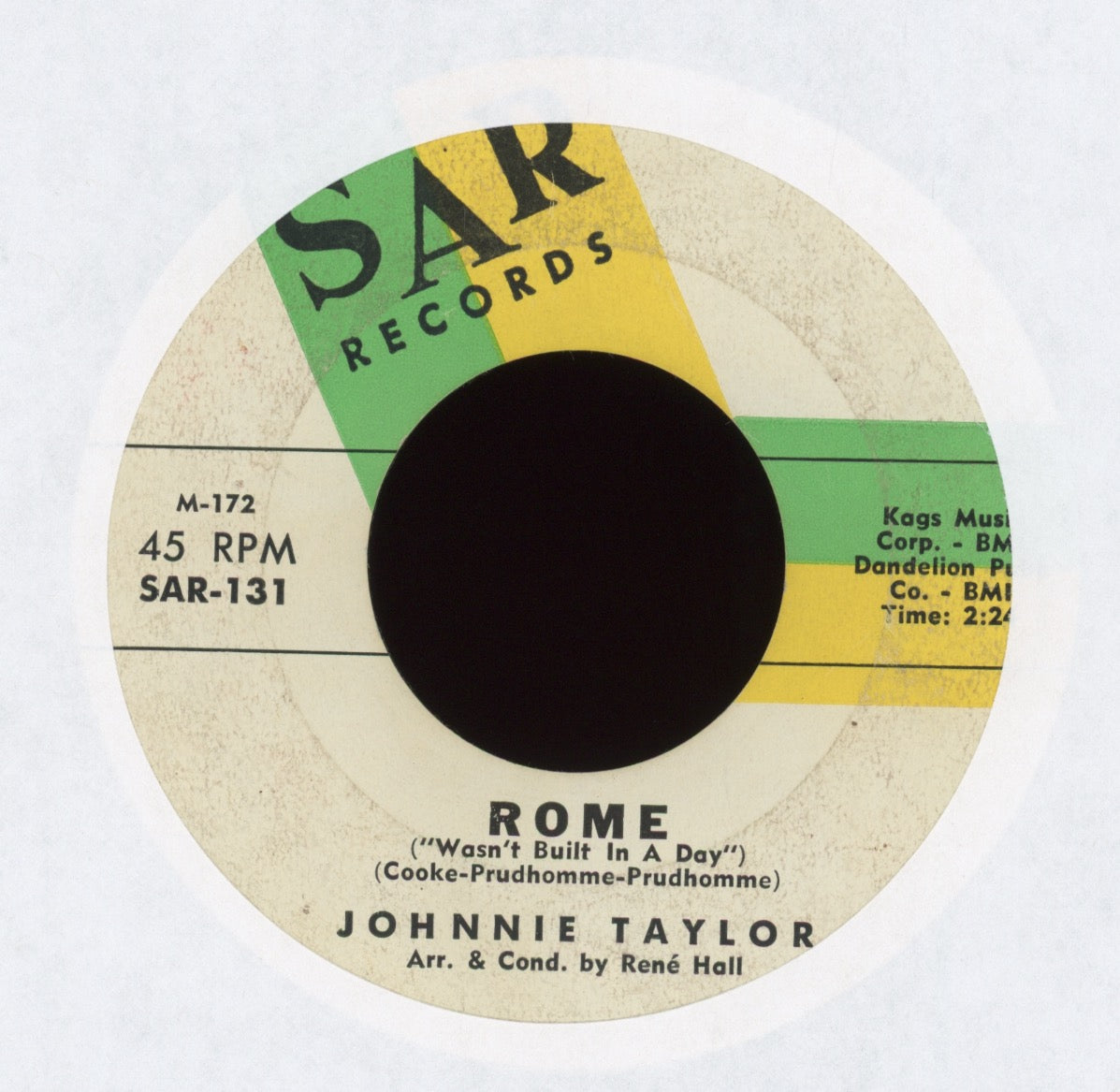 Johnnie Taylor - Rome ("Wasn't Built In A Day") on SAR Northern Soul Popcorn 45
