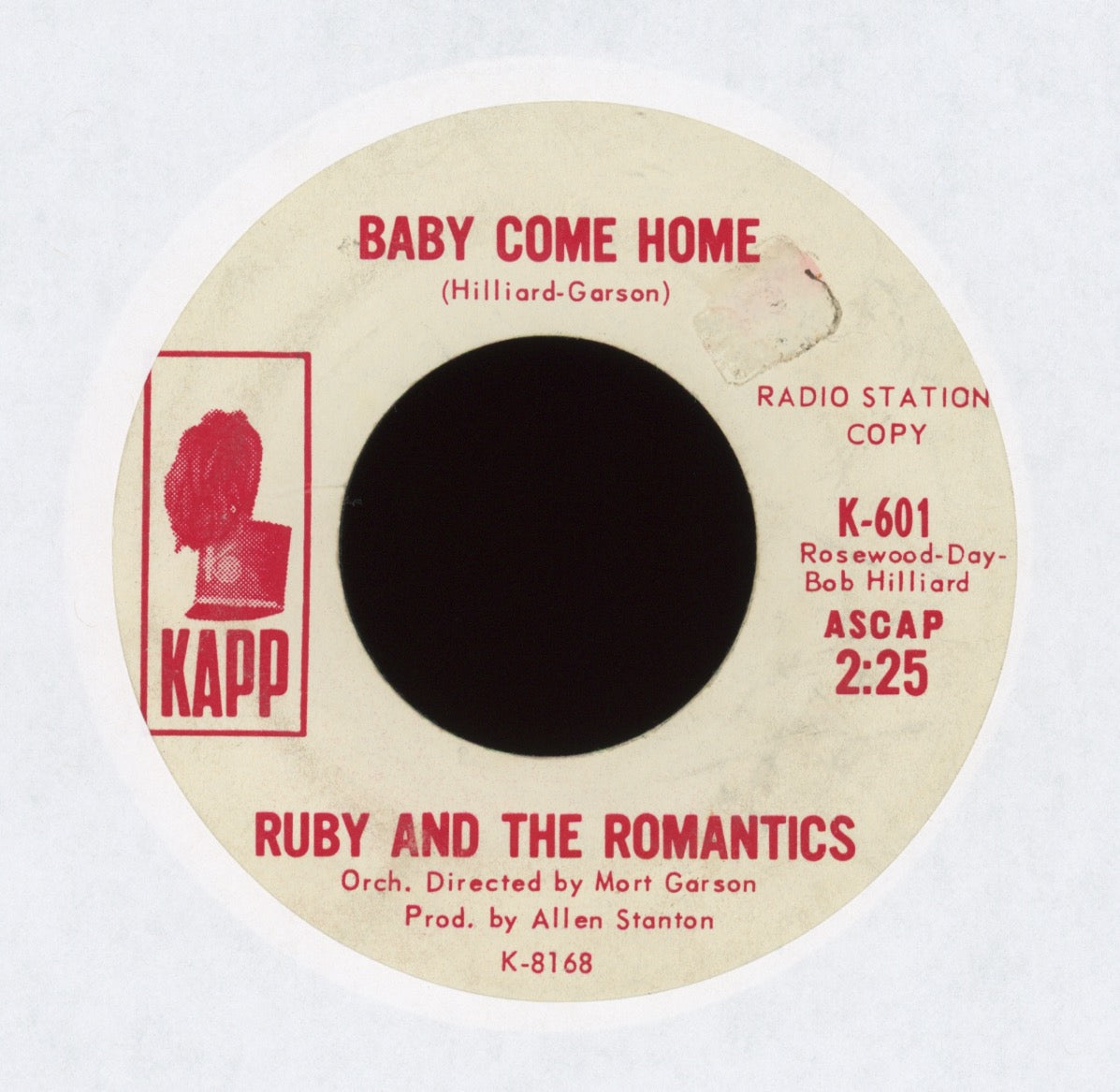 Ruby And The Romantics - Baby Come Home on Kapp Promo Northern Soul 45