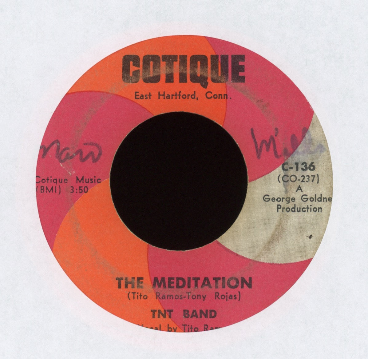 TNT Boys - The Meditation on Cotique Latin Soul Funk 45