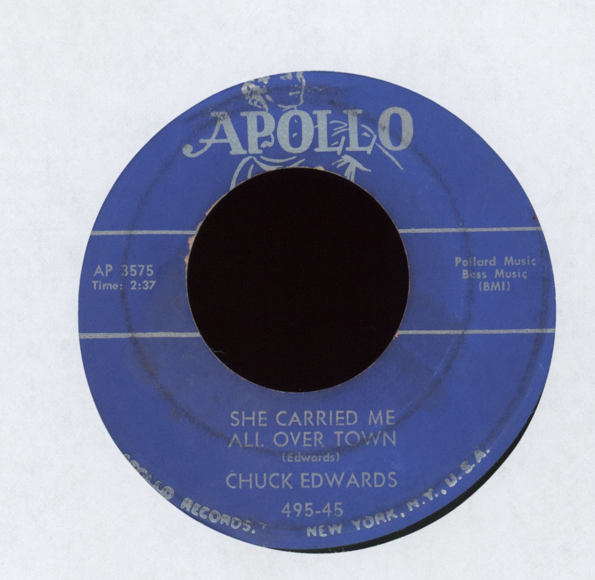 Chuck Edwards - Just For A Day on Apollo R&B 45