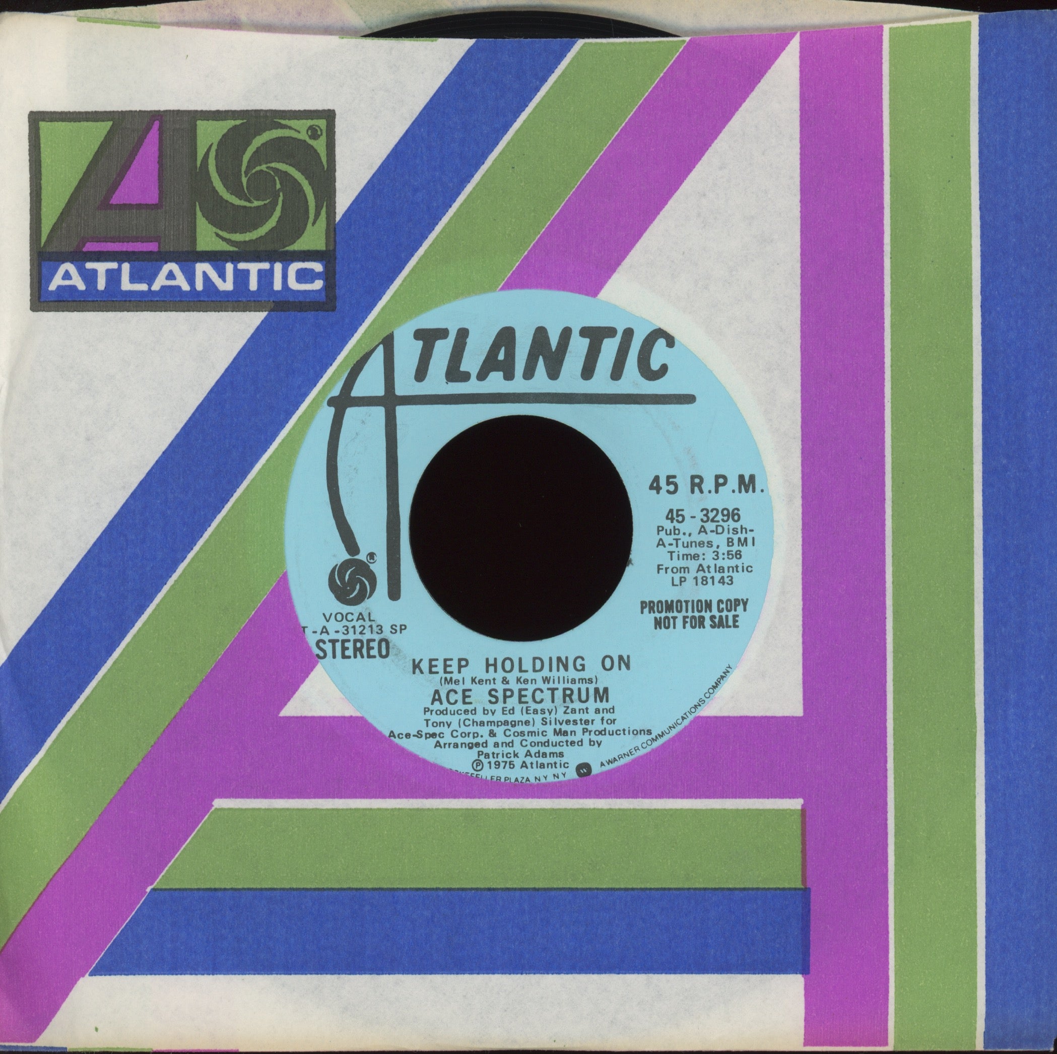 Ace Spectrum - Keep Holding On on Atlantic Promo 70's Soul 45