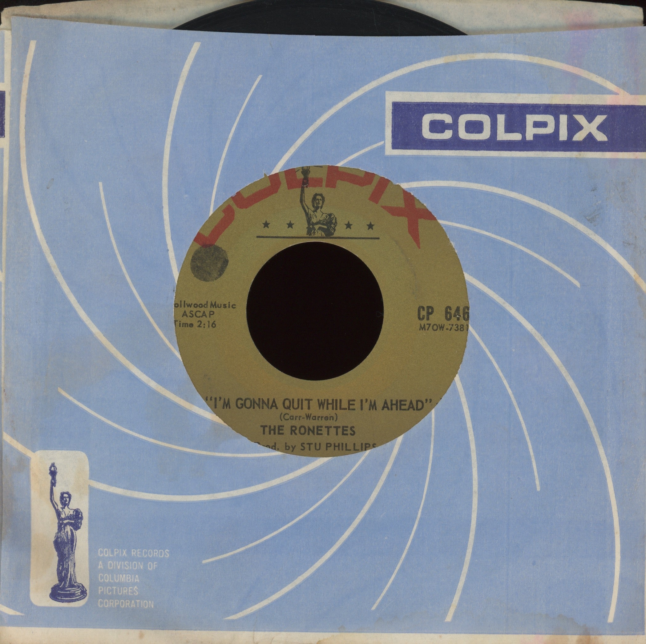 The Ronettes - I'm Gonna Quit While I'm Ahead on Colpix R&B Girl Group 45
