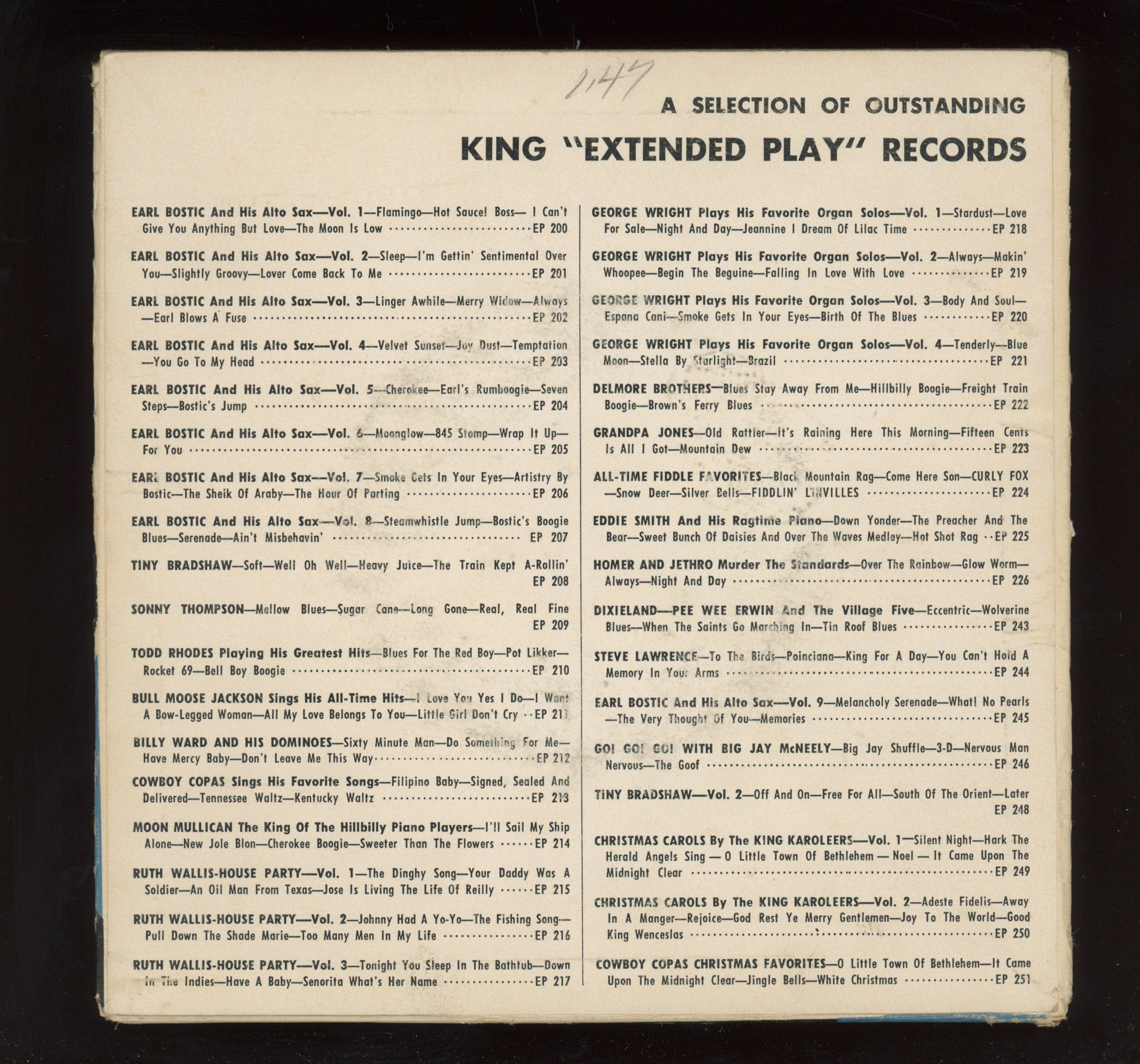 Tiny Bradshaw - Off And On on King R&B 45 EP With Cover