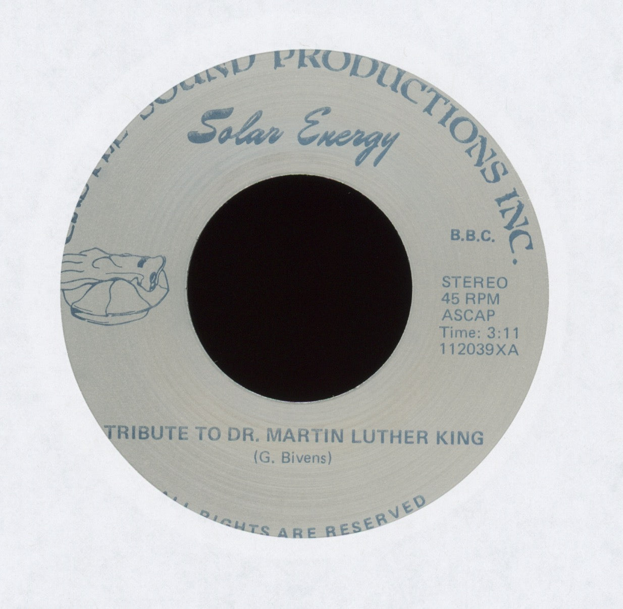Solar Energy - Tribute to Martin Luther King on Castle Sound Modern Sweet Soul 45 With Pic Sleeve