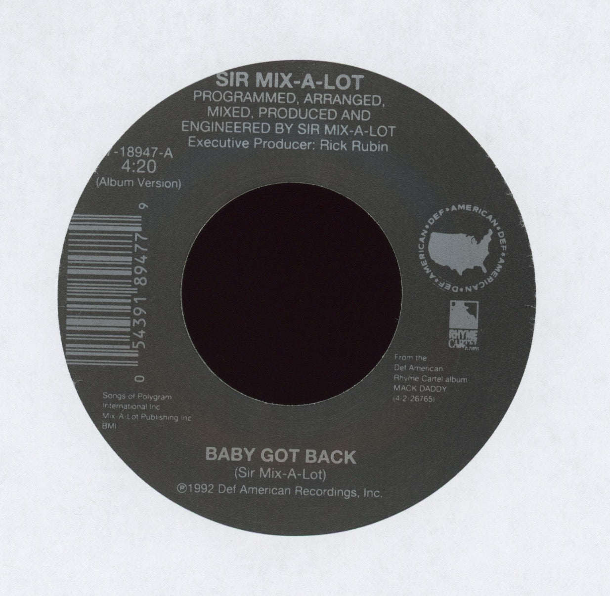 Sir Mix-A-Lot - Baby Got Back on Def American Rap 45