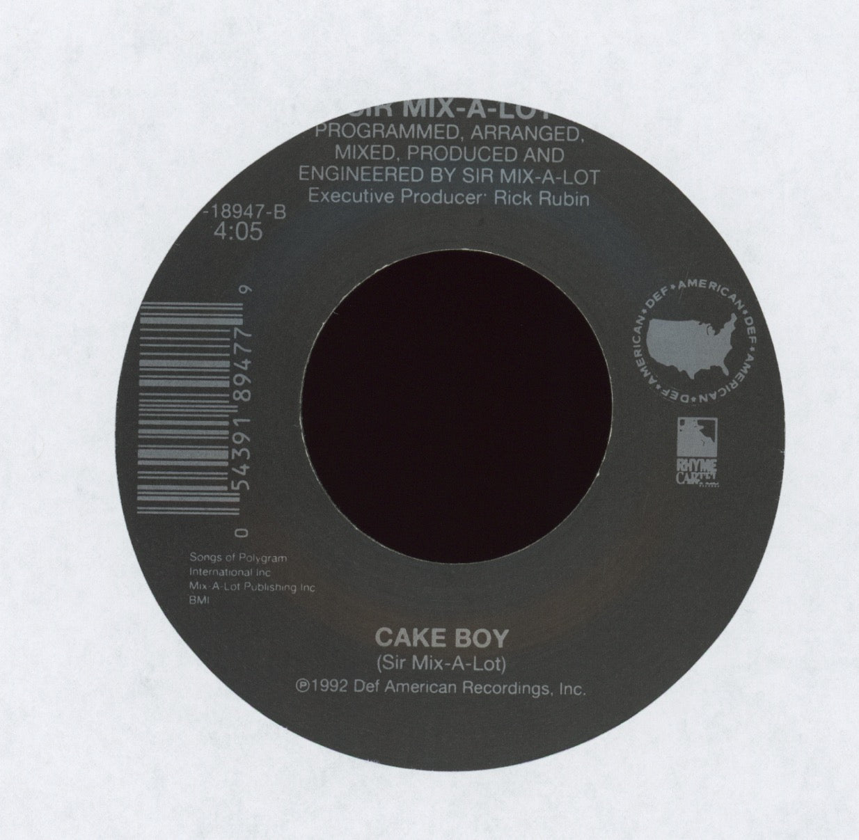 Sir Mix-A-Lot - Baby Got Back on Def American Rap 45