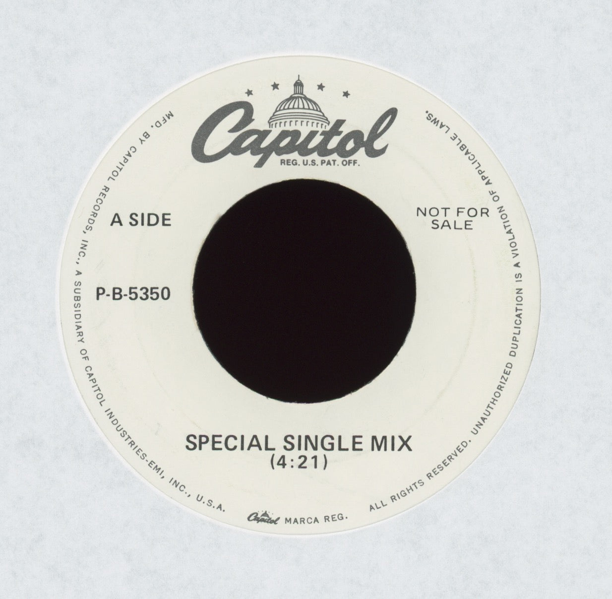 Queen - I Want To Break Free on Capitol Promo Special Single Mix Rock 45