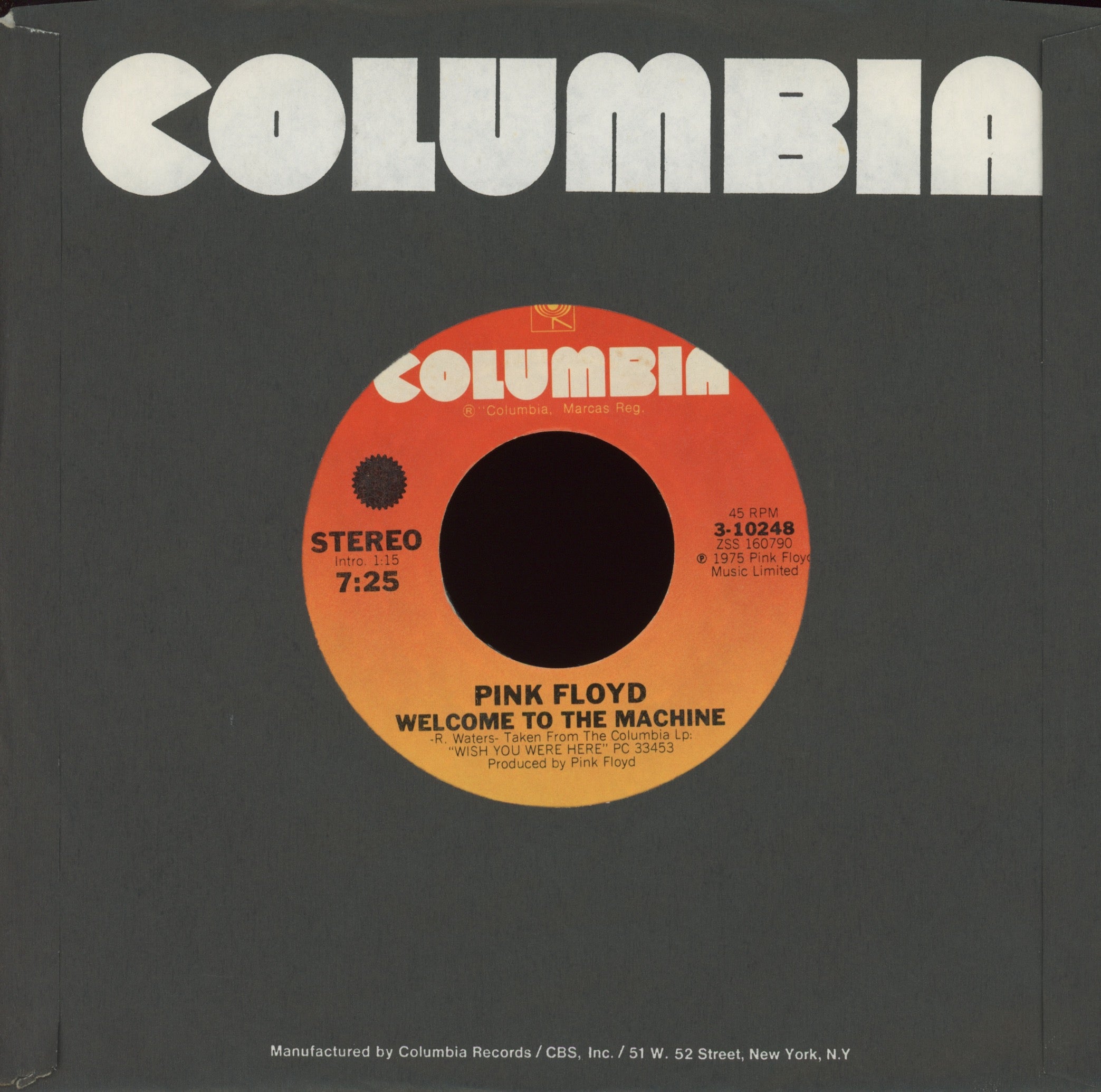 Pink Floyd - Have A Cigar / Welcome To The Machine on Columbia Rock 45