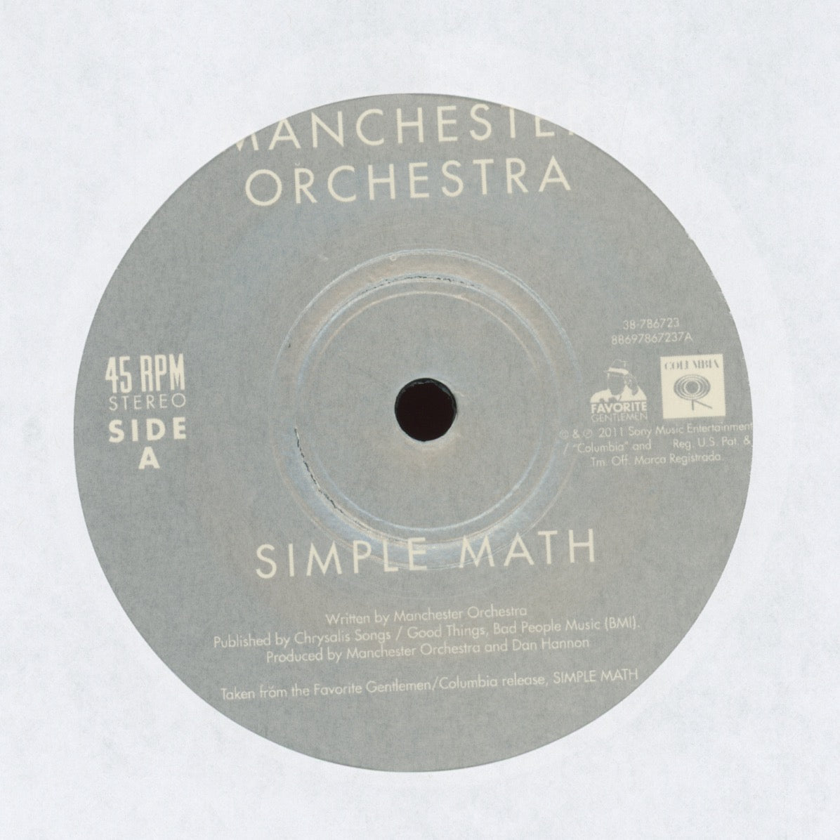 Manchester Orchestra - Simple Math on Favorite Gentleman RSD 2011 7" With Pic Sleeve