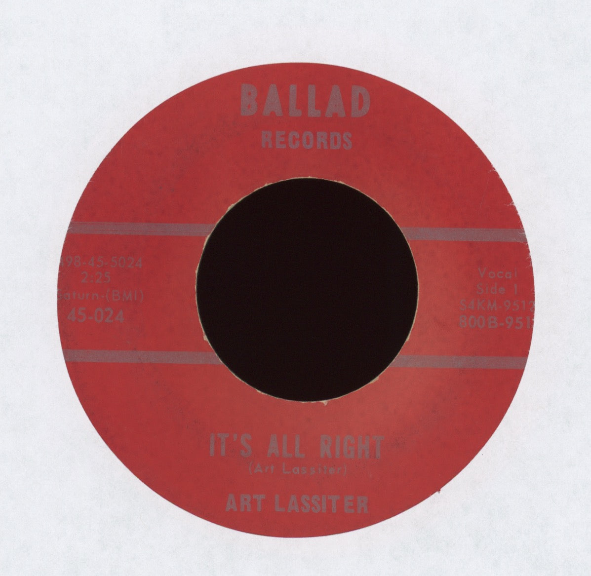 Art Lassiter - It's All Right on Ballad Soul 45