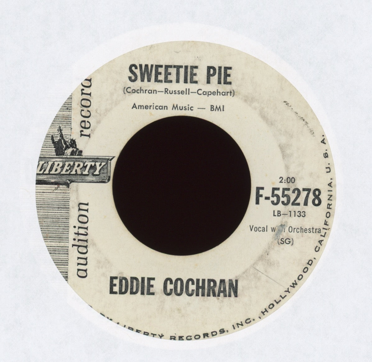 Eddie Cochran - Sweetie Pie on Liberty Promo Rockabilly 45