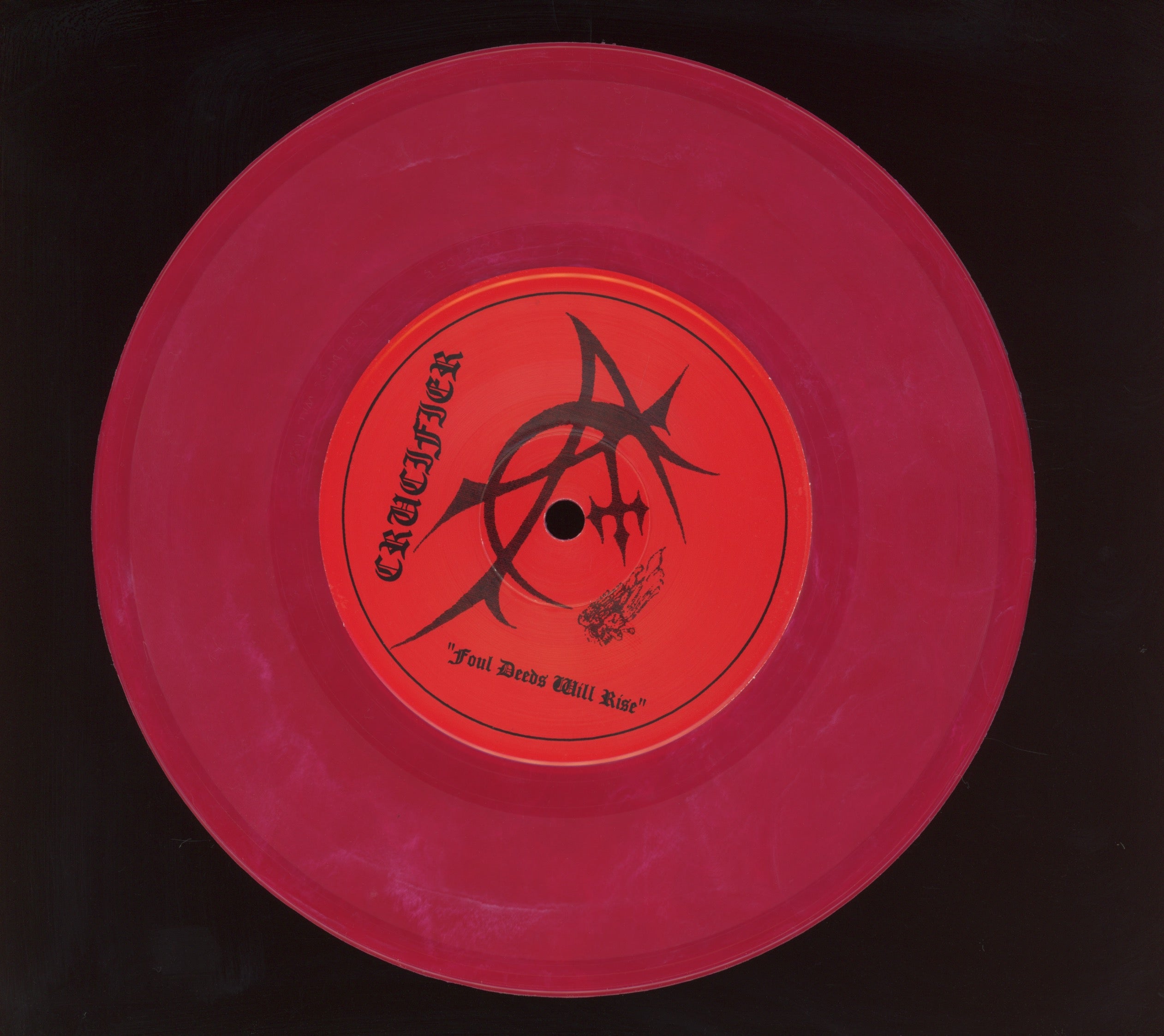 NunSlaughter / Crucifer - Trafficking With The Devil on Sinistrari Ltd Red Vinyl 7" Death Metal With Pic Sleeve