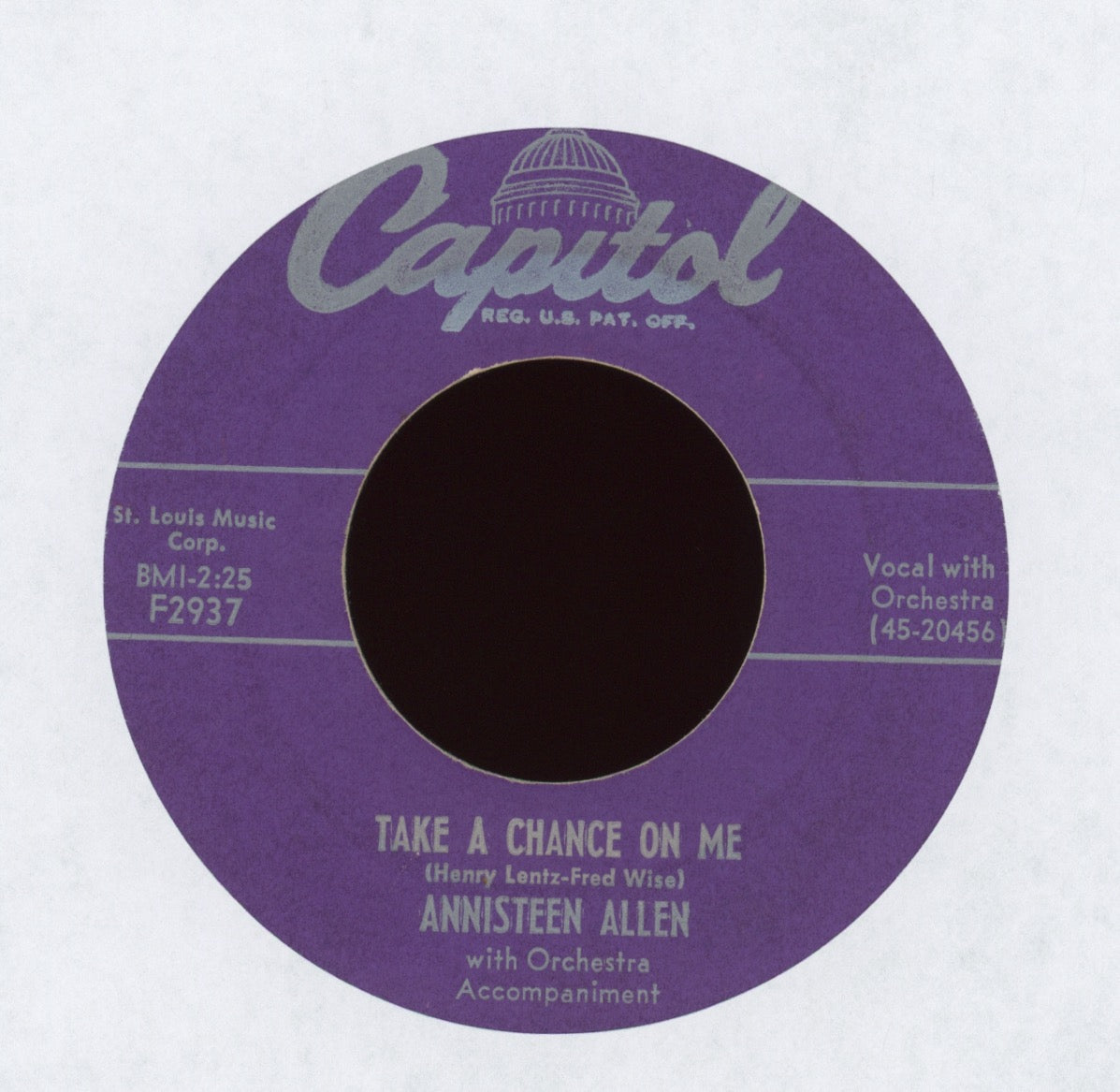 Annisteen Allen - Take A Chance On Me on Capitol R&B Mambo 45