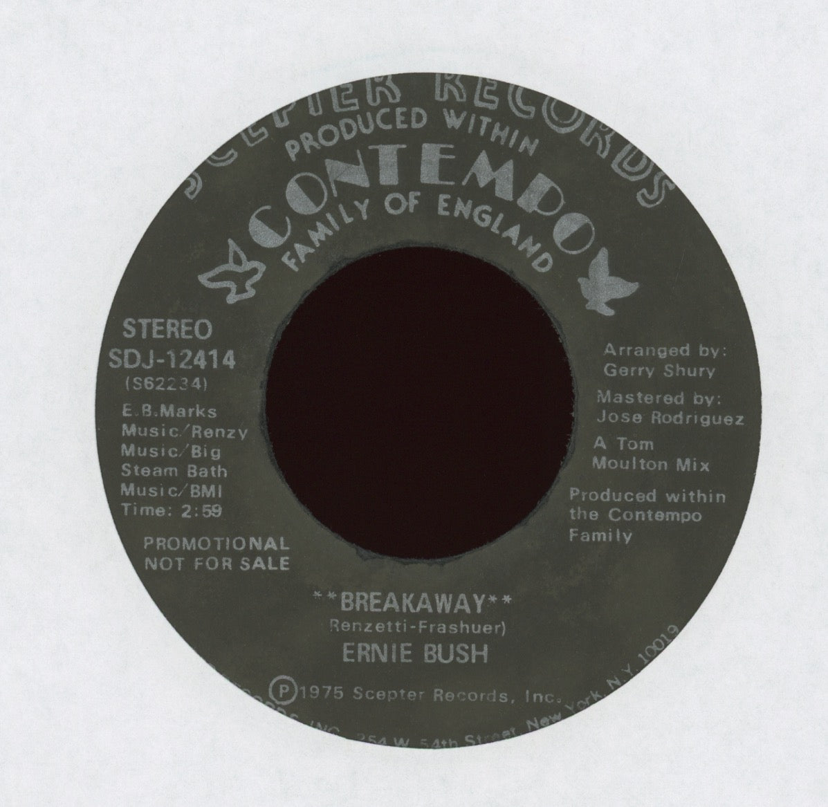 Ernie Bush - Breakaway on Contempo Promo 70's Soul 45 Hear