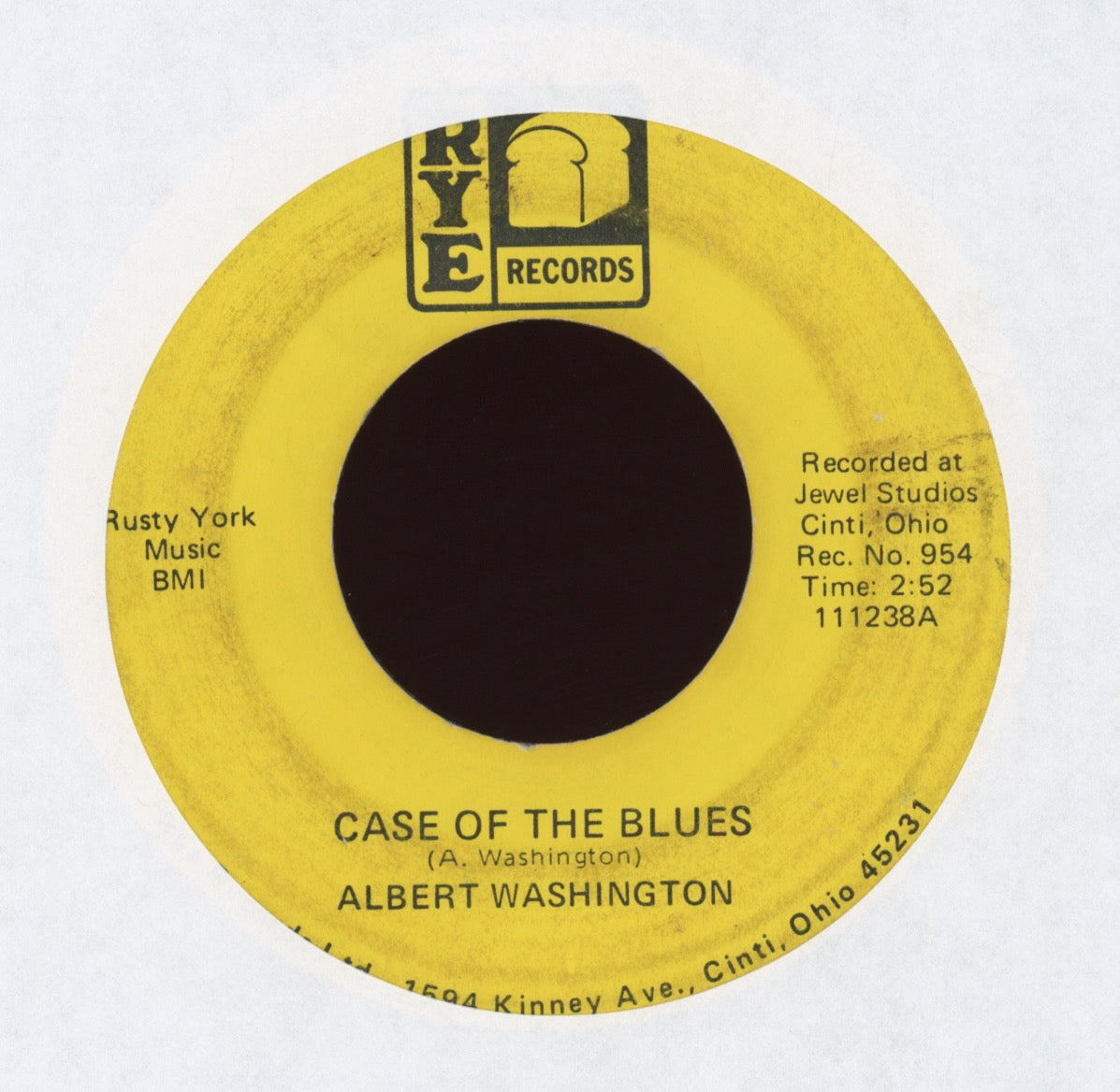 Albert Washington - Case Of The Blues on RYE Funk 45