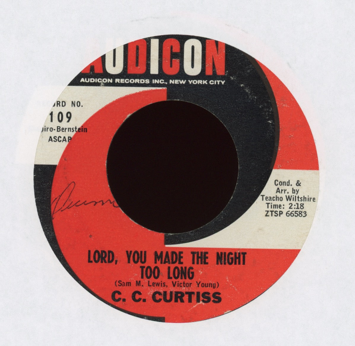 C. C. Curtiss - Aunt Minnie on Audicon R&B 45