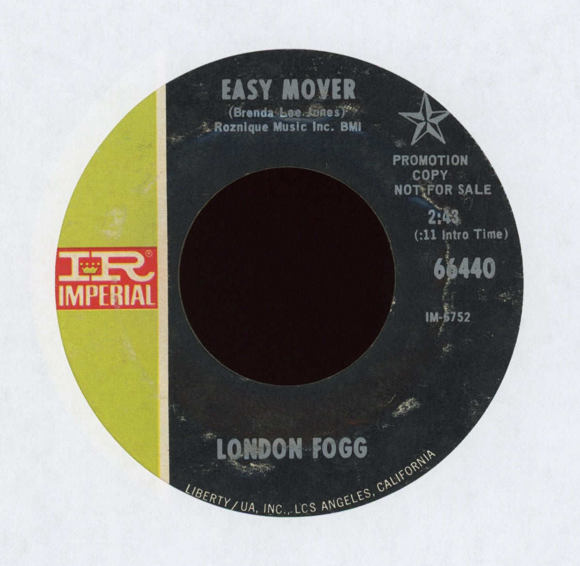 London Fog & The Continentals - Easy Mover on Imperial Promo Funk 45