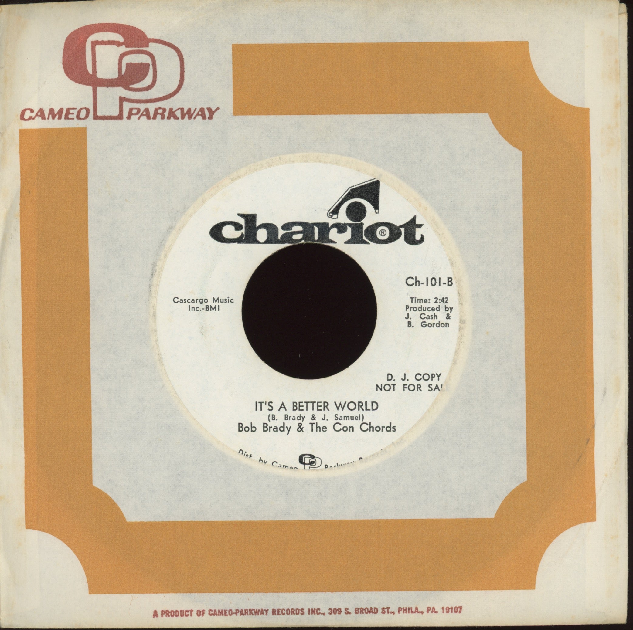 Bob Brady & The Con Chords - More, More, More Of Your Love on Chariot Promo Northern Soul